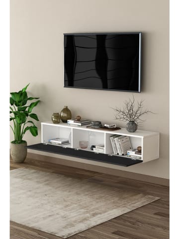 TV-meubel ''Florane'' antraciet/wit - (B)160 x (H)30 x (D)32 cm