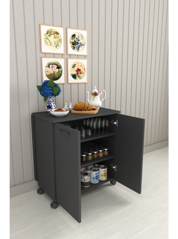 Keukeneiland ''Vedi'' donkergrijs - (B)90 x (H)68 x (D)30 cm