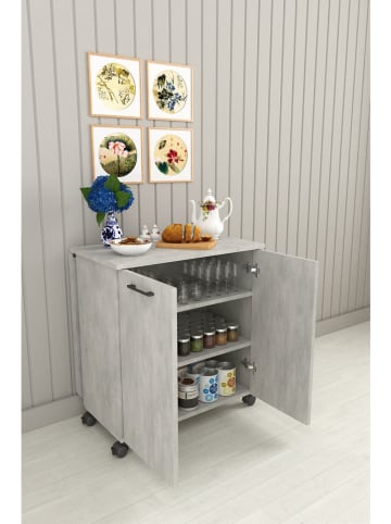 Wyspa kuchenna "Vedi" w kolorze jasnoszarym - 90 x 68 x 30 cm