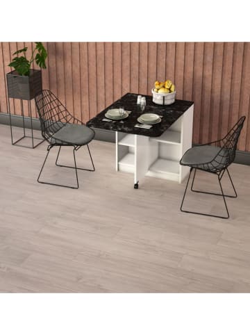 Opklapbare tafel ''Selene'' zwart/wit - (B)93 x (H)75 x (D)70 cm