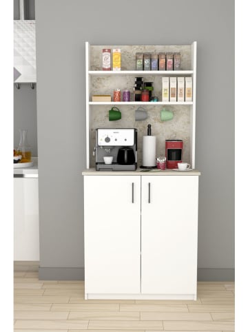 Küchenregal "Forte" in Weiß/ Silber - (B)80 x (H)180 x (T)40 cm