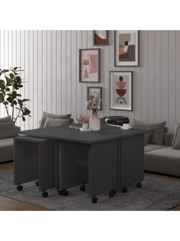 Salontafel "Roman" antraciet - (B)90 x (H)45 x (D)90 cm