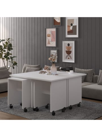 Couchtisch "Roman" in Weiß - (B)90 x (H)45 x (T)90 cm