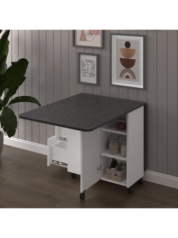 Klapptisch ''Freya'' in Schwarz/ Weiß - (B)168 x (H)75 x (T)70 cm