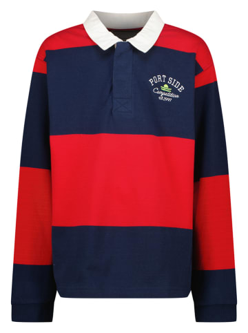 Poloshirt "Kazer" donkerblauw/rood
