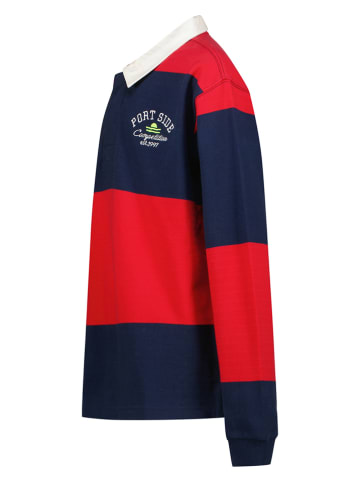 Poloshirt "Kazer" donkerblauw/rood