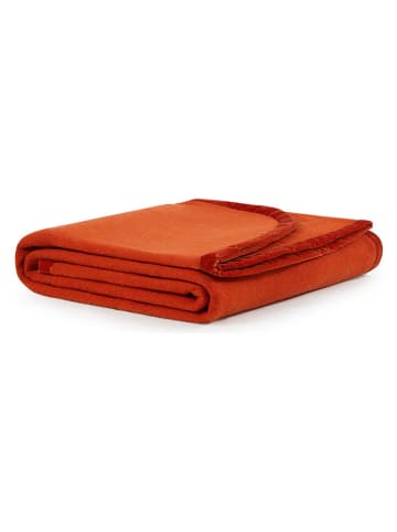 Wolldecke ''Color'' in Rot/ Braun - (L)250 x (B)220 cm