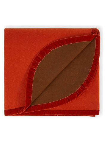 Wolldecke ''Color'' in Rot/ Braun - (L)250 x (B)220 cm