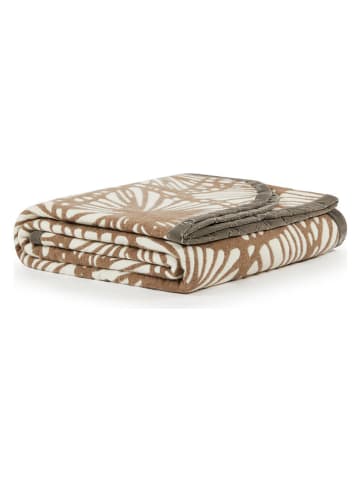 Wolldecke ''Vintage'' in Creme/ Hellbraun - (L)250 x (B)220 cm