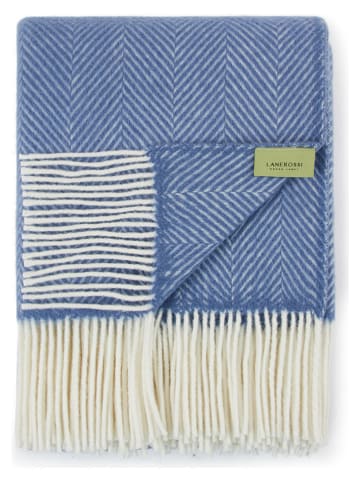 Wolldecke ''Uruguay' in Blau - (L)190 x (B)130 cm
