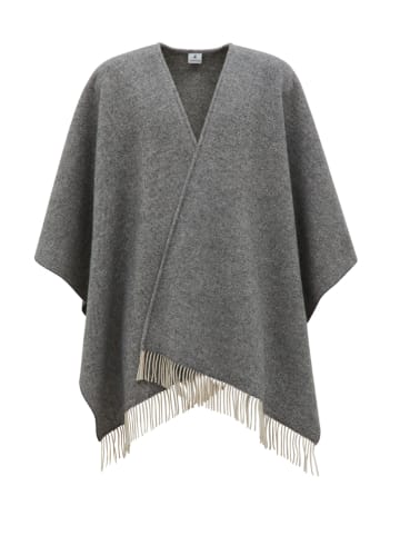 Wollen poncho "Kim" antraciet - (L)130 x (B)180 cm