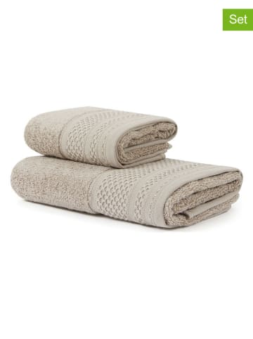2-delige handdoekenset beige