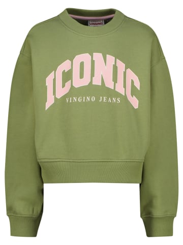 Sweatshirt "Nadien" in Oliv