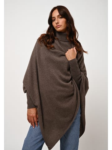 Kasjmieren poncho "Carra" bruin