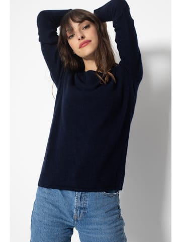 Kasjmieren trui "Ecrin" donkerblauw