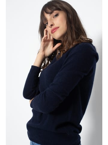 Kasjmieren trui "Ecrin" donkerblauw