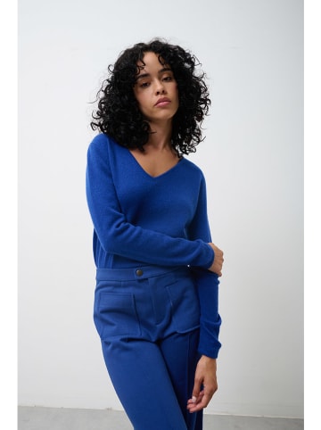 Kasjmieren trui "Galise" blauw