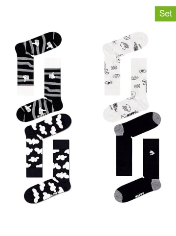 4er-Set: Socken in Schwarz/ Weiß