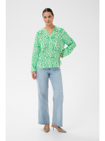 Blouse groen/wit