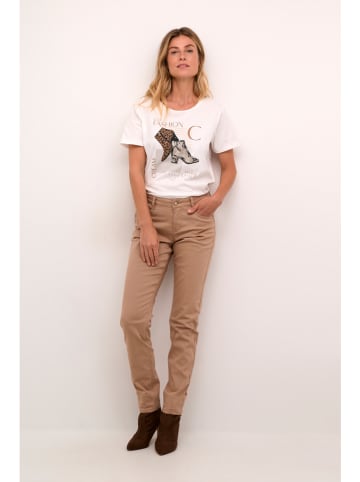 Dżinsy - Skinny fit - w kolorze beżowym
