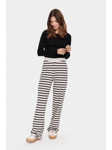 Broek crème/zwart