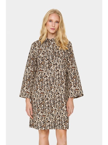 Jurk "Zeeka" beige/lichtbruin/zwart