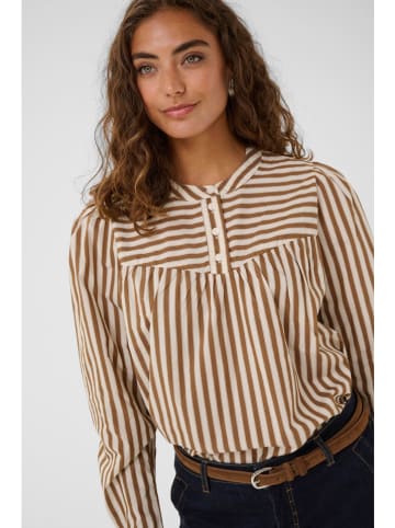 Blouse camel/wit