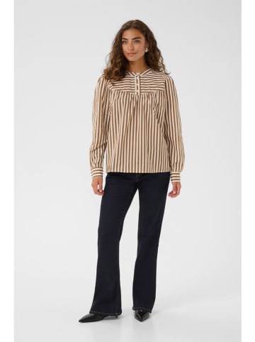 Blouse camel/wit