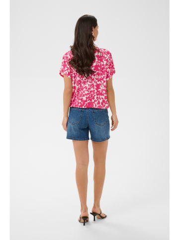 Bluse in Pink/ Weiß