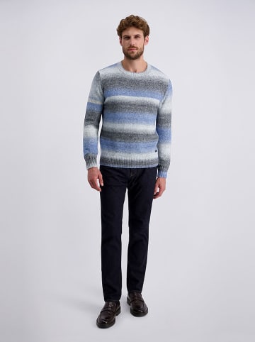 Sweter w kolorze szaro-błękitno-białym