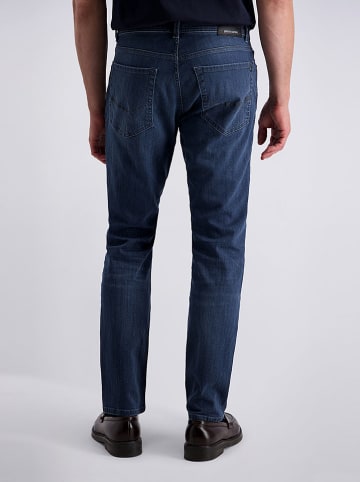 Spijkerbroek - tapered fit - donkerblauw