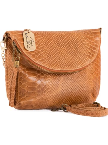 Leder-Umhängetasche "Lydia" in Hellbraun - (B)22 x (H)18 x (T)2 cm