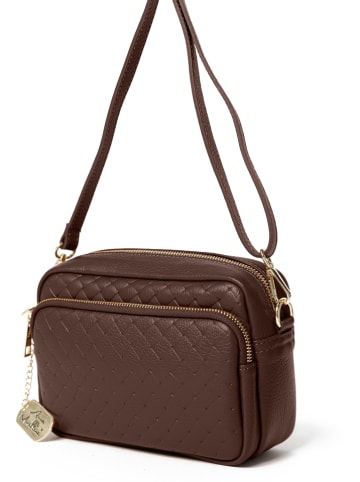 Leder-Umhängetasche "Colomba" in Braun - (B)22 x (H)15 x (T)10 cm