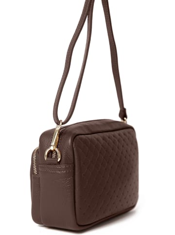 Leder-Umhängetasche "Colomba" in Braun - (B)22 x (H)15 x (T)10 cm