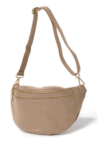 Leren borstbuidel "Lorenza" taupe - (B)36 x (H)22,5 x (D)12 cm