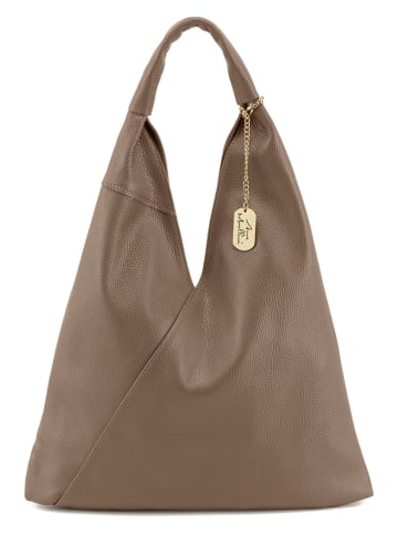 Leder-Schultertasche "Chersilina" in Beige - (B)40 x (H)48 x (T)2 cm
