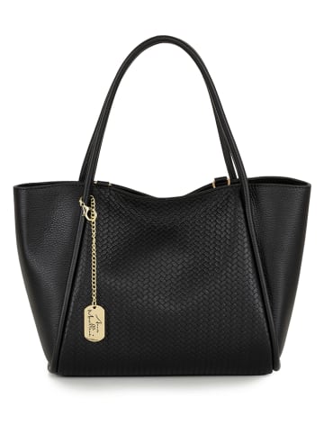Skórzany shopper bag "Andromeca" w kolorze czarnym - 31 x 25 x 13 cm