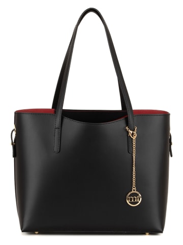 Leren schoudertas "Gracchi" zwart - (B)35 x (H)30 x (D)15 cm