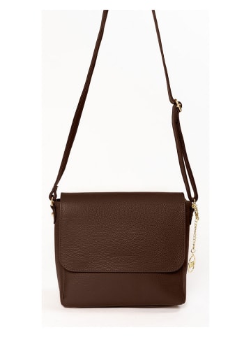 Leder-Umhängetasche ''Zanzur'' in Braun - (B)25 x (H)24 x (T)9 cm