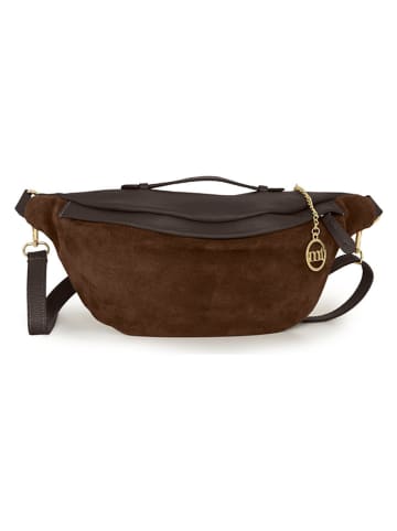 Leren borstbuidel " Medeghino" bruin - (B)42 x (H)17 x (D)13 cm