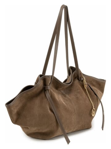 Leder-Shopper "Formone" in Taupe - (B)60 x (H)33 x (T)15 cm