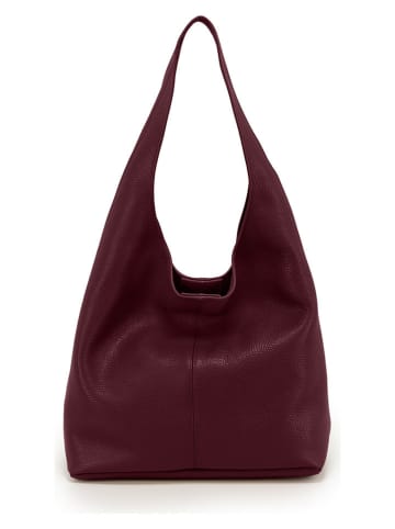 Leder-Schultertasche "Tarquinia" in Bordeaux - (B)32 x (H)32 x (T)16 cm