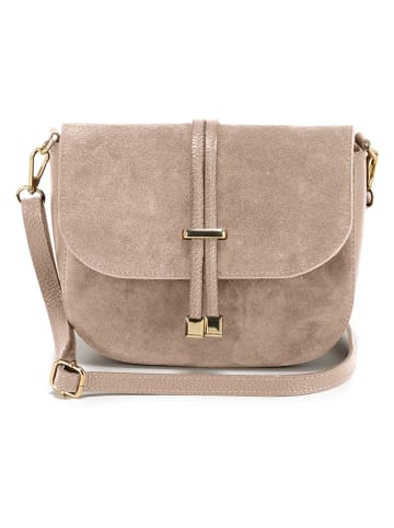 Leder-Umhängetasche "Varallo" in Beige - (B)21 x (H)18 x (T)8 cm