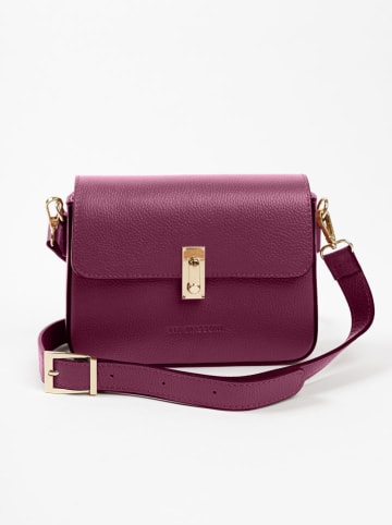 Leder-Umhängetasche in Lila - (B)22 x (H)16 x (T)7 cm
