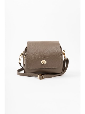 Leder-Umhängetasche in Taupe - (B)23 x (H)20 x (T)9 cm