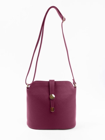 Leder-Umhängetasche "Cerfone" in Lila - (B)24 x (H)22 x (T)10 cm