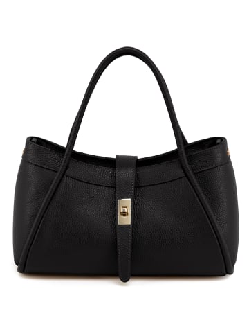 Leder-Schultertasche "Pidia" in Schwarz - (B)36 x (H)20 x (T)15 cm
