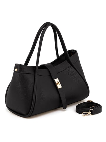 Leder-Schultertasche "Pidia" in Schwarz - (B)36 x (H)20 x (T)15 cm