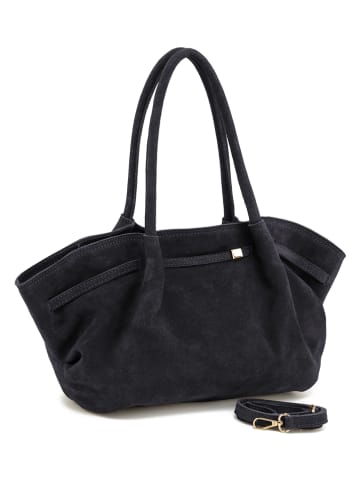Skórzany shopper bag "Andarisa" w kolorze czarnym - 46 x 27 x 13 cm