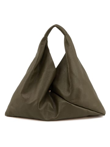 Leder-Schultertasche "Trentia" in Khaki - (B)57 x (H)25 x (T)5 cm